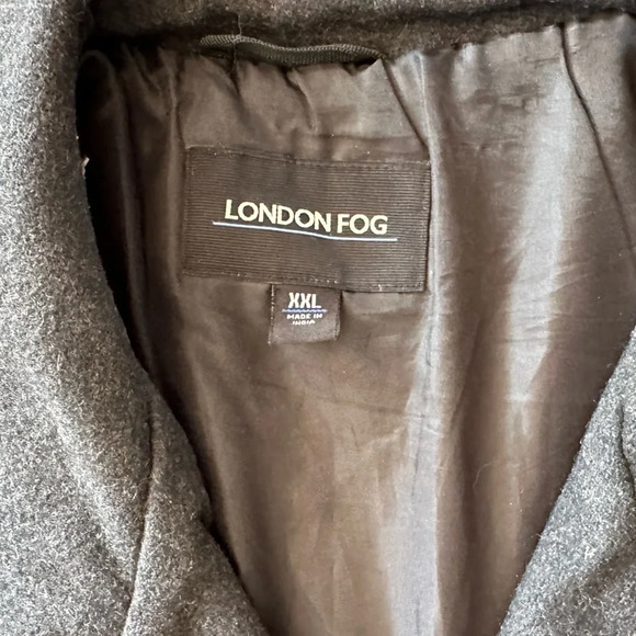London Fog Heathered Black Peacoat size XXL - Picture 4 of 4